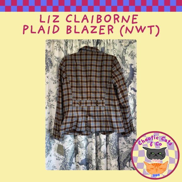Liz Claiborne Plaid Blazer - Picture 2 of 5